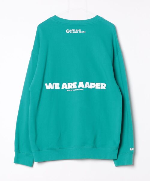 「AAPE BY A BATHING APE」 スウェットカットソー X-LARGE グリーン メンズ_画像2