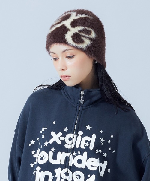 X-girl（エックスガール） ニット帽 ニットキャップ レディース LOGO