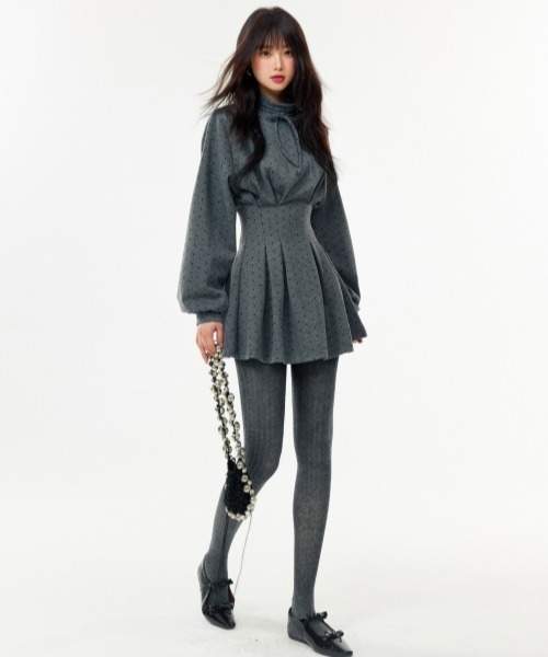 「gossip!ロサンゼルス」 長袖ワンピース M グレー レディース_画像8