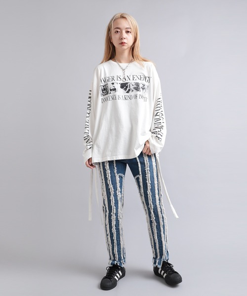 「RNA」 デニムパンツ MEDIUM ライトインディゴブルー レディース_画像5
