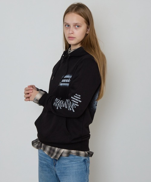 オアシス oasis フーディスウェット　　　　　　　　　ジップパーカー 黒 M パーカー Oasis / オアシス OASIS UNISEX PULLOVER HOODIE: SPRAY LIVE