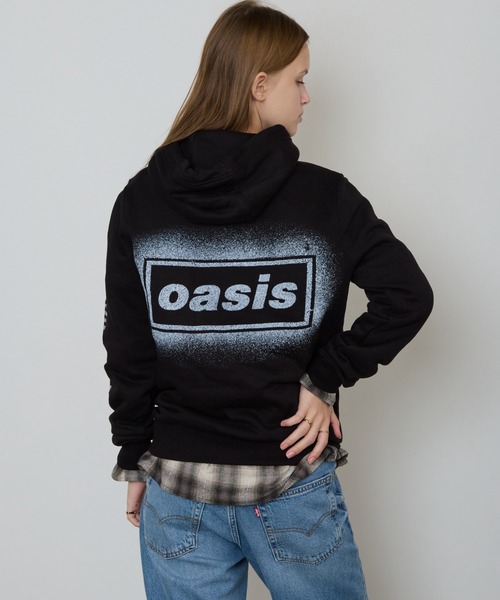 オアシス oasis フーディスウェット　　　　　　　　　ジップパーカー 黒 M パーカー Oasis / オアシス OASIS UNISEX PULLOVER HOODIE: SPRAY LIVE