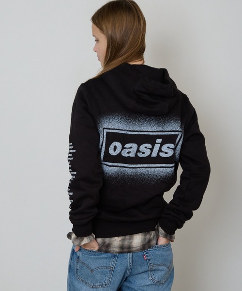 オアシス oasis フーディスウェット　　　　　　　　　ジップパーカー 黒 M パーカー Oasis / オアシス OASIS UNISEX PULLOVER HOODIE: SPRAY LIVE