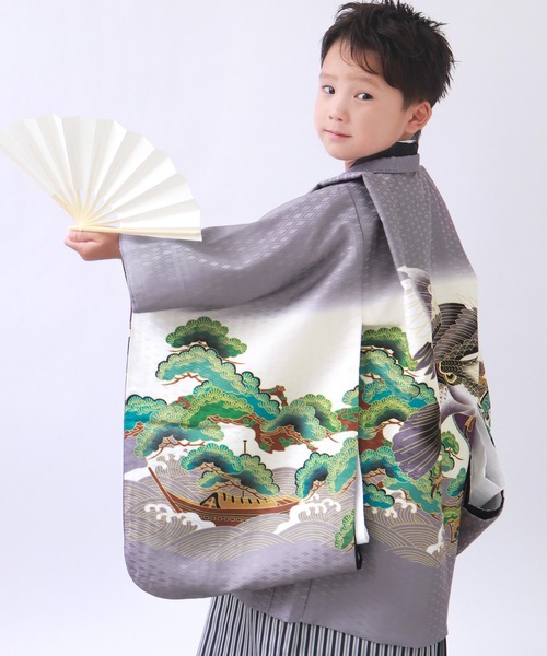 KYOETSU（京越） 着物 5歳 七五三 鷹兜松 羽織袴 12点セット キッズ