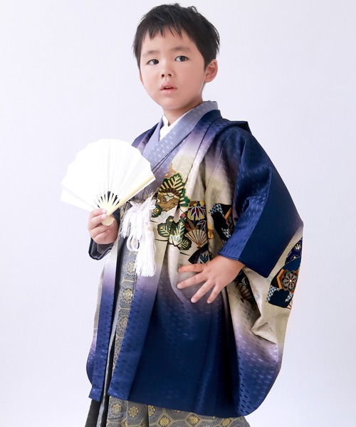 KYOETSU（京越） 着物 5歳 七五三 鷹兜松 羽織袴 12点セット キッズ