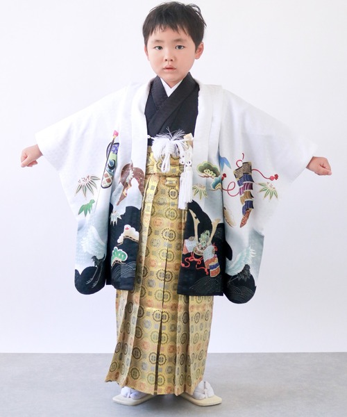KYOETSU（京越） 着物 5歳 七五三 鷹兜松 羽織袴 12点セット キッズ