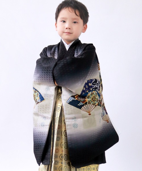 KYOETSU（京越） 着物 5歳 七五三 鷹兜松 羽織袴 12点セット キッズ