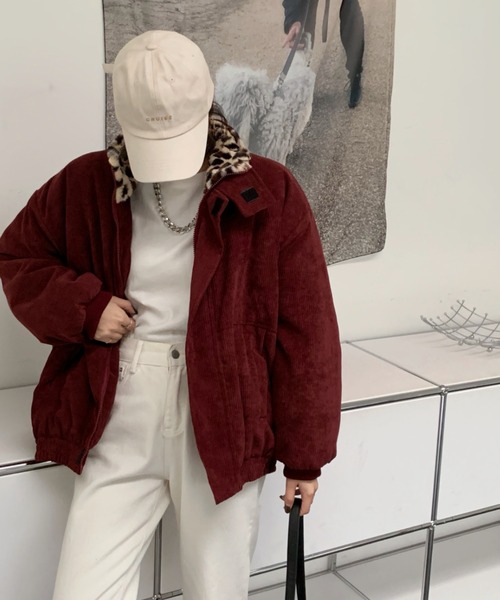 emi+ ブルゾン アウター BIGシルエット 裏レオパードコーディー 