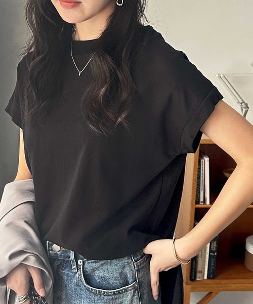 tシャツ 「ASTRAET」ラメ ウラケ フーデッド ノースリーブプルオーバー レディース Thevon tシャツ ギャザービスチェ×ラメシアープルオーバー
