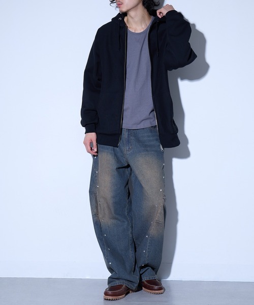 BLEES U フルジップパーカー BLESS U zip hoodie ネイビー L パーカー ブレスユー