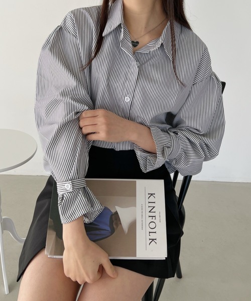 3way✨️BURBERRYBLUELABEL ボウタイブラウス ストライプ GLOBAL WORK（グローバルワーク）の「2WAYボウタイブラウス