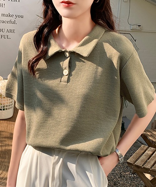 Girly Doll（ガーリードール） tシャツ ワッフルポロシャツ レディース