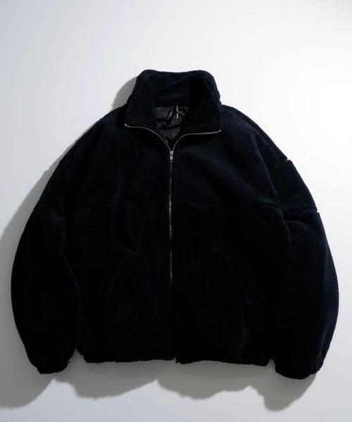 ブルゾン アウター 両面シャギーフリース BIGシルエットスタンド