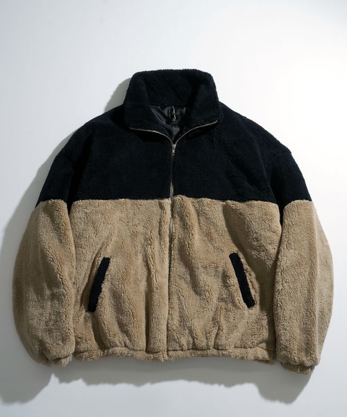 ブルゾン アウター 両面シャギーフリース BIGシルエットスタンド