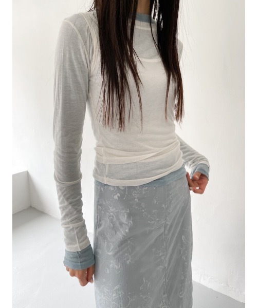tシャツ タンクレイヤードシアーロンT「セット販売」 レディース Didot.showroom tシャツ タンクレイヤードシアーロンT「セット