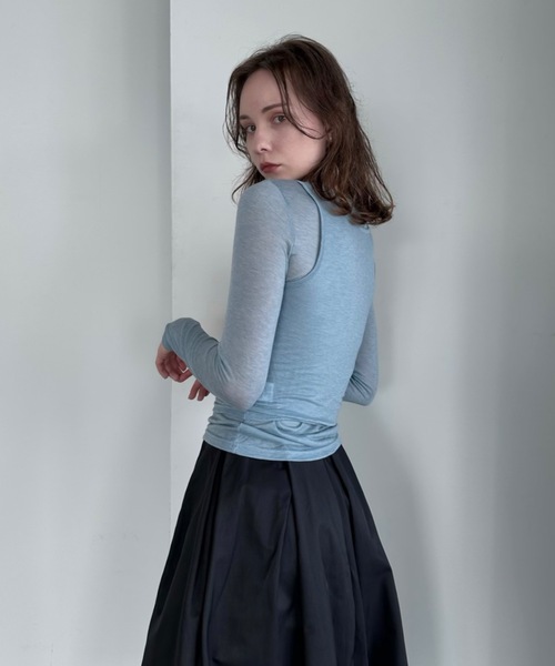 tシャツ タンクレイヤードシアーロンT「セット販売」 レディース Didot.showroom tシャツ タンクレイヤードシアーロンT「セット