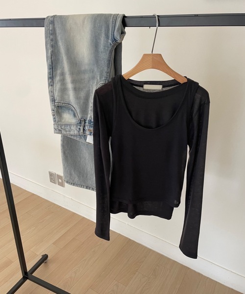 Didot.showroom tシャツ タンクレイヤードシアーロンT「セット
