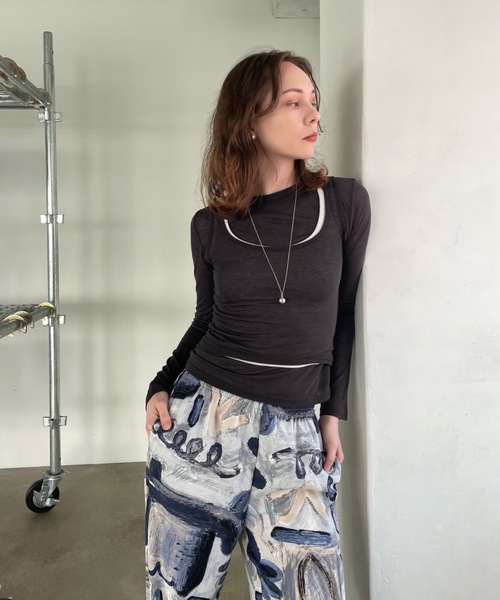 tシャツ タンクレイヤードシアーロンT「セット販売」 レディース Didot.showroom tシャツ タンクレイヤードシアーロンT「セット