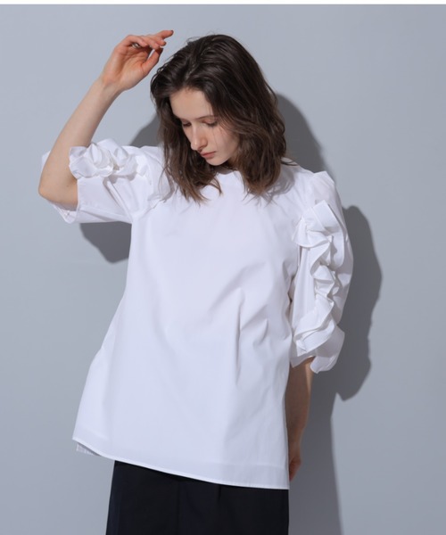 CADUNE 7分袖ブラウス 36 ホワイト レディース : ZOZOTOWN Yahoo!店 