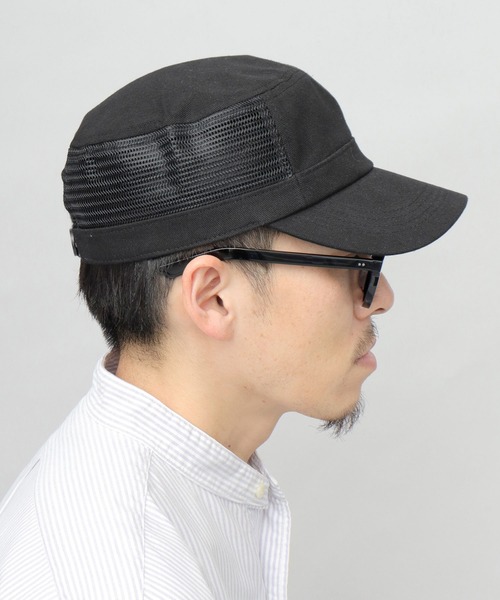 Basiquenti キャップ 帽子 サイドパネルメッシュ コットン