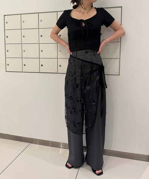tシャツ フロントギャザーリボンT Front Gather Ribbon T レディース Front Gather Ribbon T/フロントギャザーリボンT
