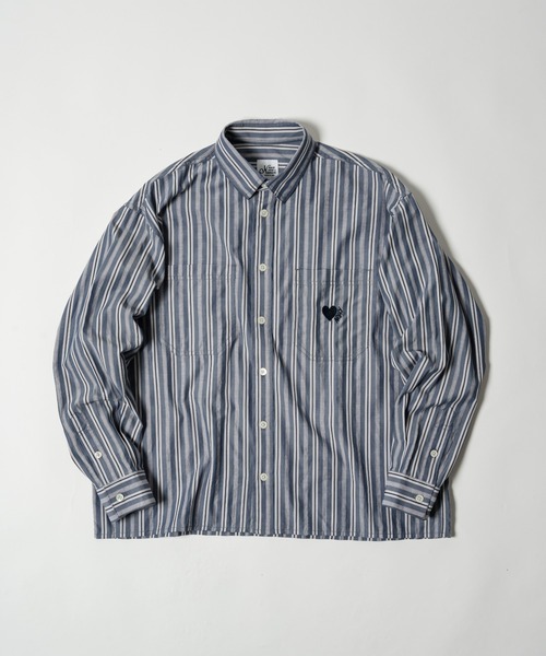 kaoyorinakami シャツ stripe wash shirts / ストライプウォッシュ 