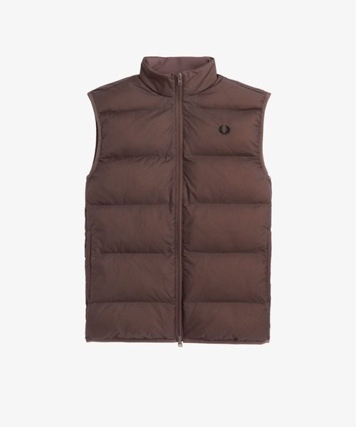 2点まとめ　FRED PERRY フレッドペリー　ダウンベスト L 黒 セール】Insulated Gilet／インサレーテッド中綿ジレ（ダウン