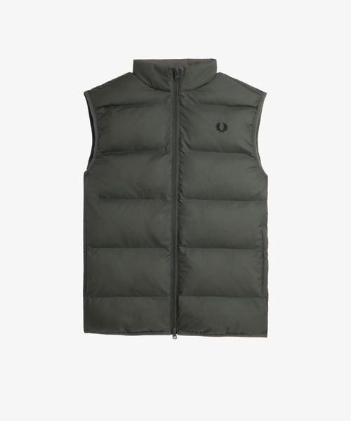 フレッドペリー　ダウンベスト　ダウンジャケット　キルティング　フード付　チェック FRED PERRY ダウンベスト ベスト Insulated Gilet