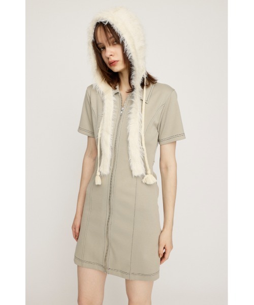 SLY ワンピース FRONT ZIP BACK OPEN S/OP フロント ジップ