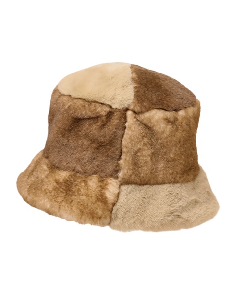 14+（イチヨンプラス） 帽子 ハット エコファーパッチワークバケハ