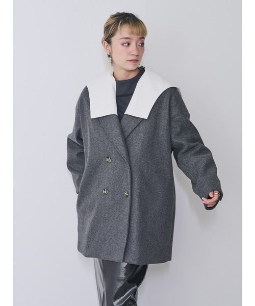 TEVALT コート アウター 4WAYカラーダブルジャケット レディース