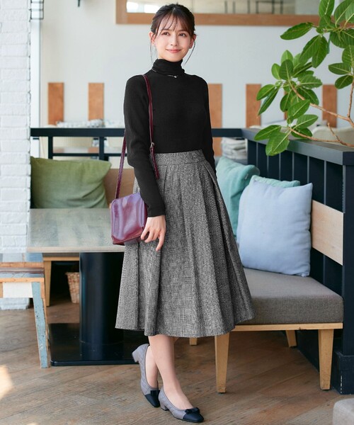 Tiaclasse スカート ウール調タックフレアスカート : ZOZOTOWN Yahoo
