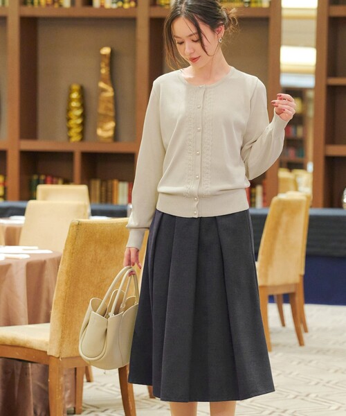 Tiaclasse スカート ウール調タックフレアスカート : ZOZOTOWN Yahoo