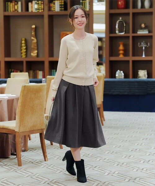 Tiaclasse スカート ウール調タックフレアスカート : ZOZOTOWN Yahoo