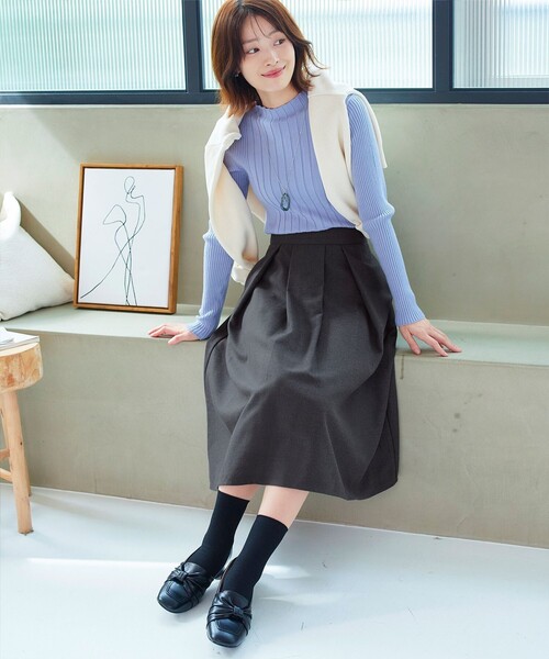 Tiaclasse スカート ウール調タックフレアスカート : ZOZOTOWN Yahoo