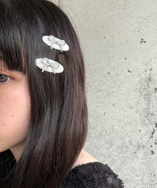 ヘアピン 「2個セット」メタルリボンミニヘアピン : ZOZOTOWN
