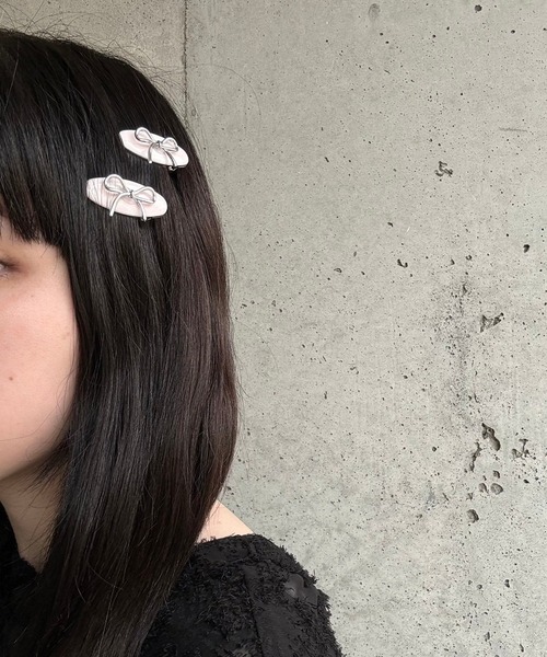 ヘアピン 「2個セット」メタルリボンミニヘアピン : ZOZOTOWN