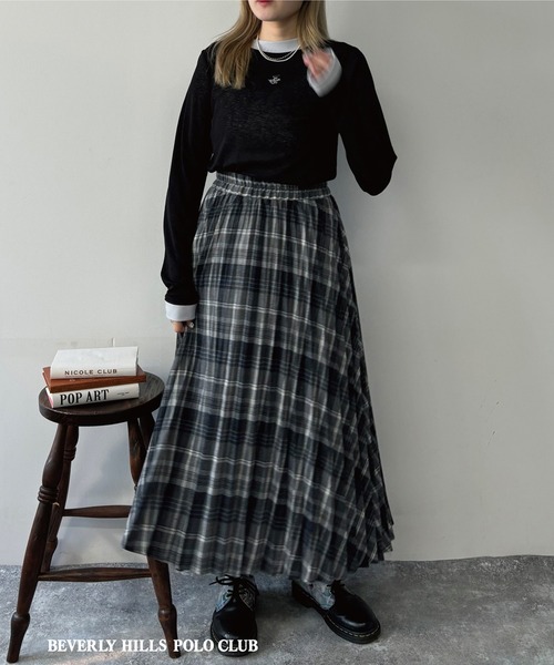 スカート チェックプリーツロングスカート : ZOZOTOWN Yahoo!店