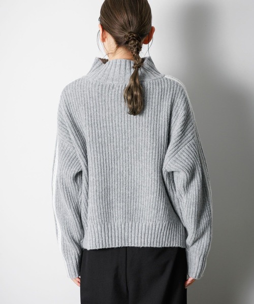 LAKOLE（ラコレ） ポロシャツ ポロ ハーフZIPラインニットプルオーバー