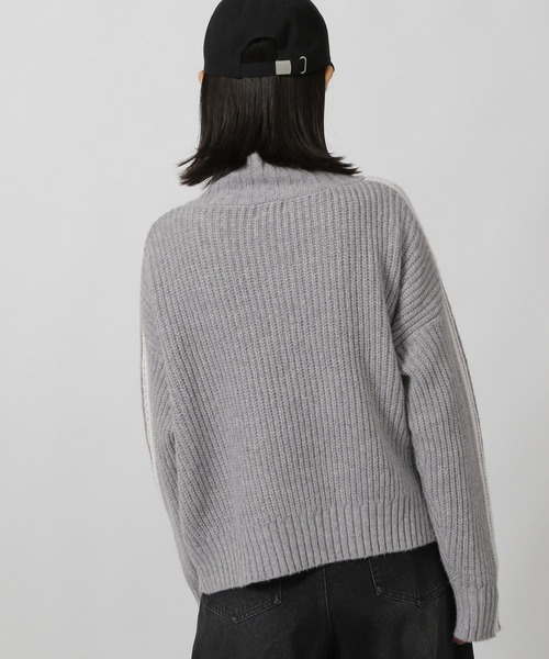 LAKOLE（ラコレ） ポロシャツ ポロ ハーフZIPラインニットプルオーバー