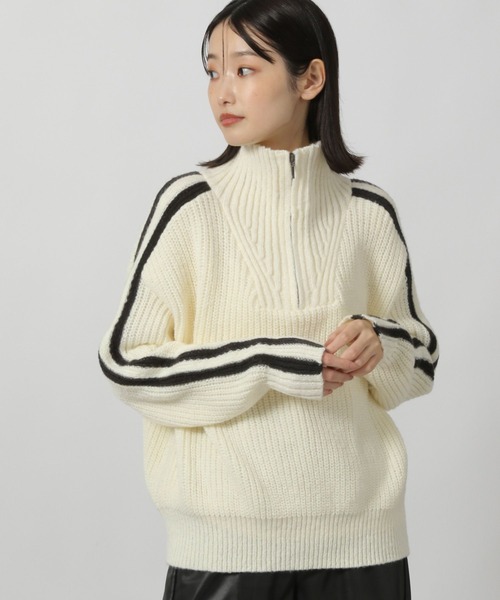 リランドチュール ポロ POLO ハーフzipニット ストライプシャツ セット