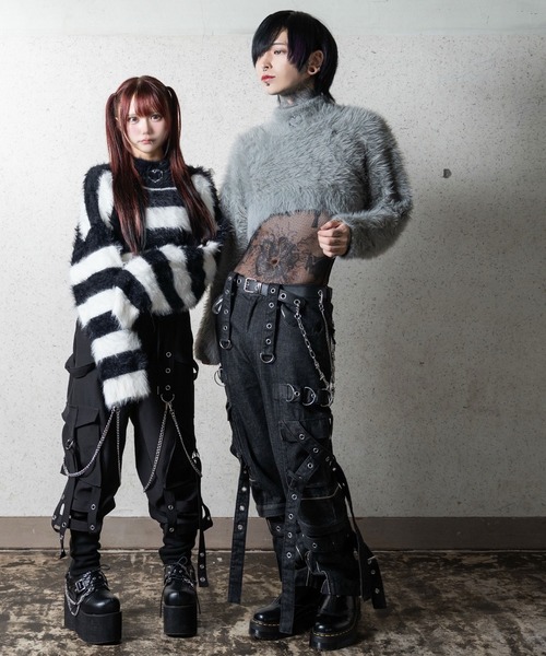 divinities ワイドデニム 激レア フェイスペイント Deviants（デヴィアンツ） ワイドパンツ ジーンズ デニム デニムパンツ