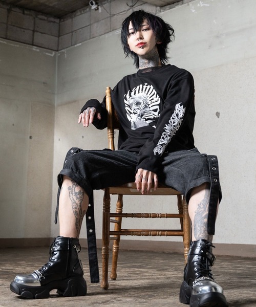 Fadepants ブラックワイドデニムパンツ 4size 】カーゴプリーツブラックヴィンテージワイドデニム