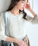 tシャツ キャミとセットでお得テレコリブ素材ア...の詳細画像1