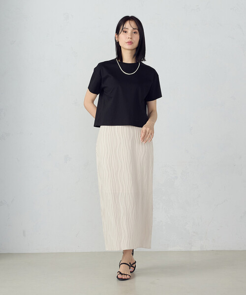 tシャツ 「ストレッチ」ボックスシルエットクルーネックT レディース COMME CA ISM tシャツ ボックスシルエット クロップドTシャツ