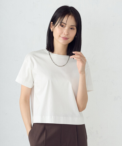 売れ筋商品|||ボス Tシャツ レディース トップス ESOGO - Basic T-shirt - white Fashion White Basic T-Shirts for Women by HUGO BOSS