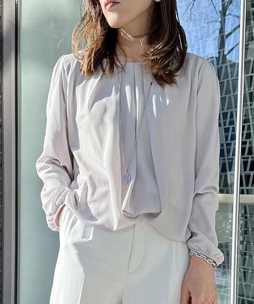 【新品タグ付】athe vanessabruno シルクシフォンレース付ブラウス vanessabruno - 【新品タグ付】athe vanessabruno シルクシフォン