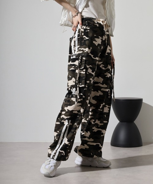 RE730 ワイドパンツ カーゴパンツ Camouflage cargo pants / カモフラ