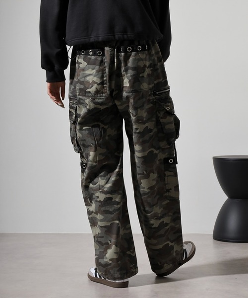 RE730 ワイドパンツ カーゴパンツ Camouflage cargo pants / カモフラ