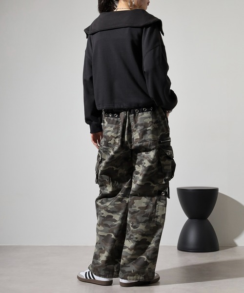 RE730 ワイドパンツ カーゴパンツ Camouflage cargo pants / カモフラ